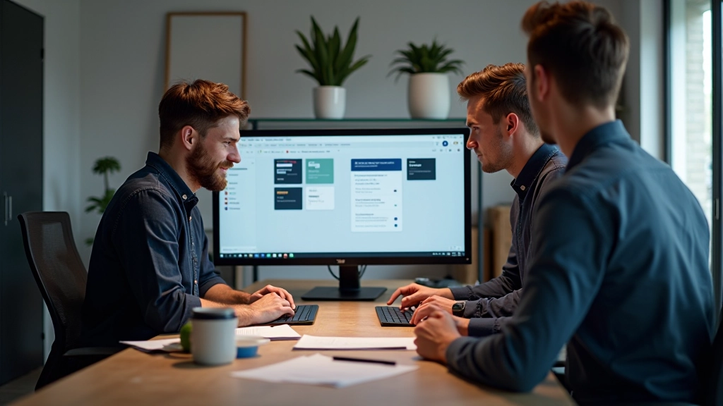 Team collaborateert aan component library met kleurpalett en typografie tokens zichtbaar