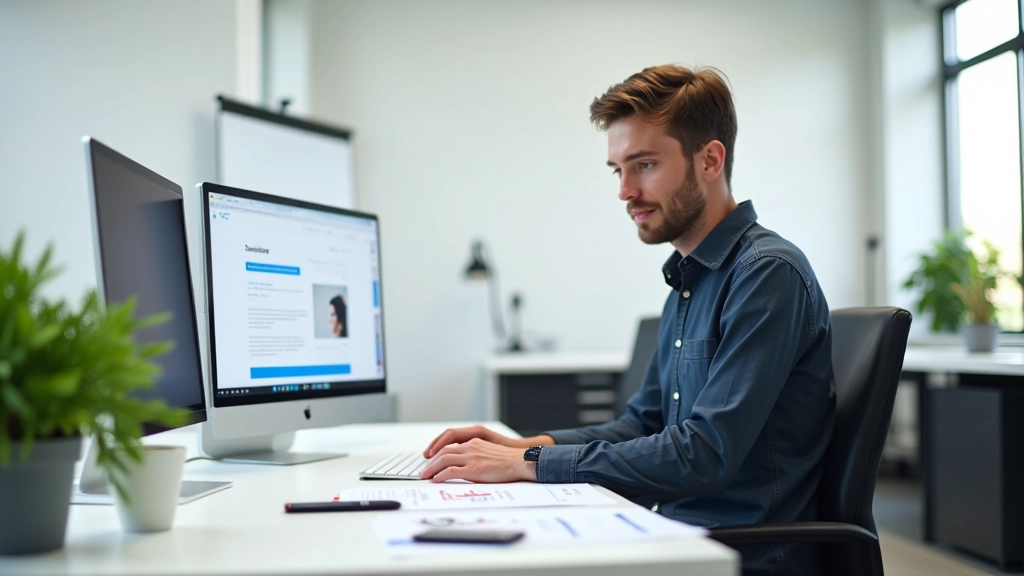 Webdesignworkruimte met voettekstcomponenten en merkrichtlijnen